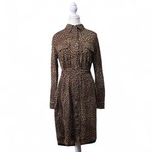 Lands' End Animal Print Long Sleeve Dress